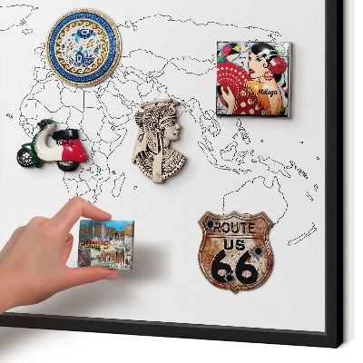 Tabula na magnetky na stenu čierna rama Vrstevnicová mapa