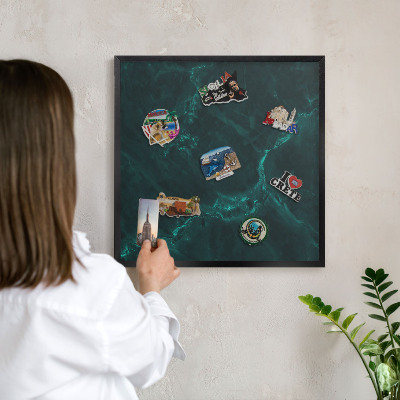 Tabula na magnetky na stenu čierna rama Zelená hĺbka