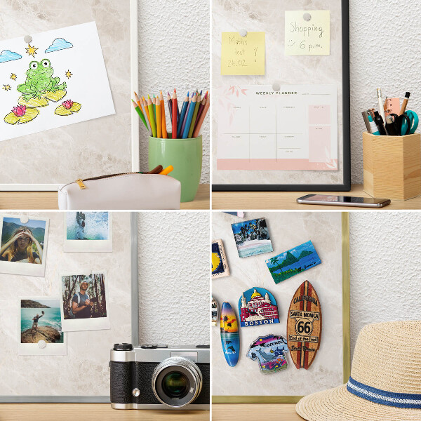Magnetická dekoračná tabuľa na stenu v čiernej rame Krémová elegancia