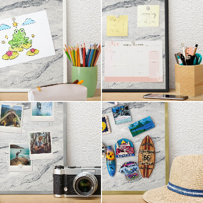 Magnetická dekoračná tabuľa na stenu v čiernej rame Sivá elegancia