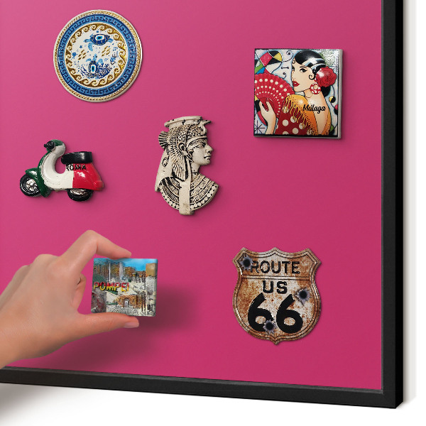 Tabula na magnetky na stenu čierna rama Intenzívna ružová