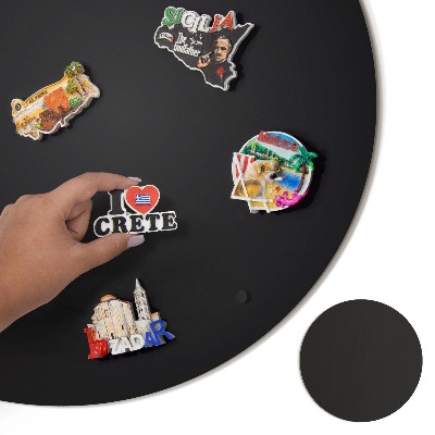 Magnetická tabuľa na zbierku magnetiek okrúhla čierna