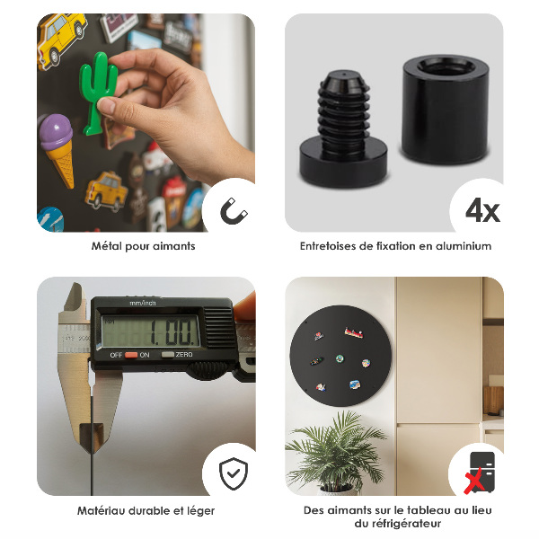 Magnetická tabuľa na zbierku magnetiek okrúhla čierna