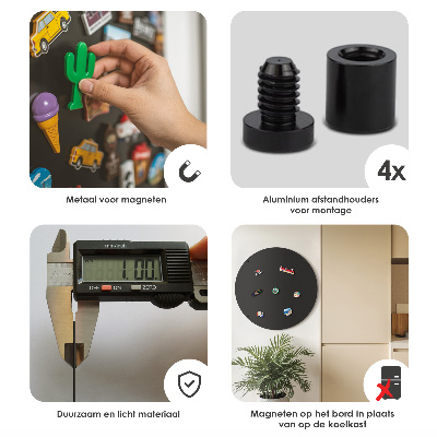 Magnetická tabuľa na zbierku magnetiek okrúhla čierna