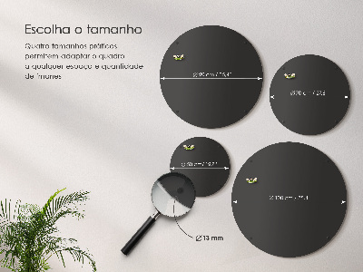Magnetická tabuľa na zbierku magnetiek okrúhla čierna