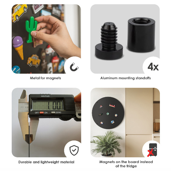 Magnetická tabuľa na zbierku magnetiek okrúhla čierna