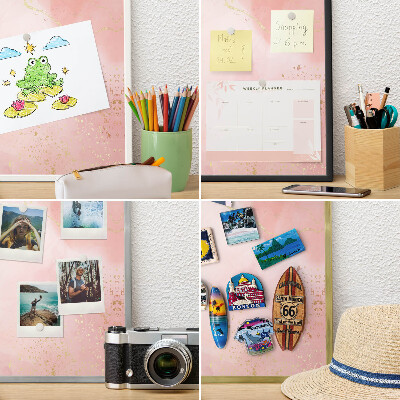 Plechová tabuľa na magnetky v striebornej rame Jemná elegancia