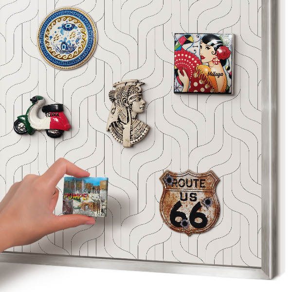 Nástenná tabuľa na magnetky strieborná rama Jemné vlny