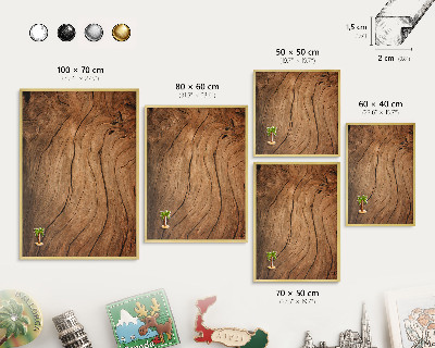 Magneticka tabula na stenu zlatá rama Drevená štruktúra