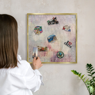 Magneticka tabula na stenu zlatá rama Pastelová abstrakcia