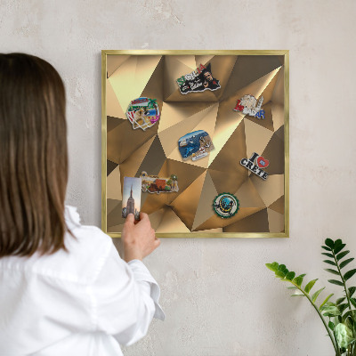 Magneticka tabula na stenu zlatá rama Teplá geometria