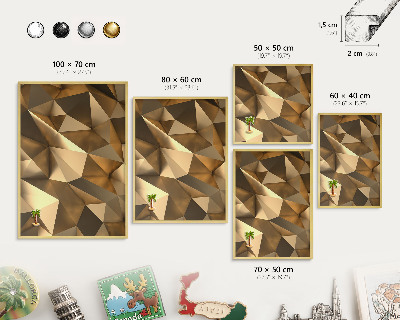 Magneticka tabula na stenu zlatá rama Teplá geometria