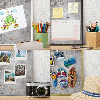 Tabuľa na magnetky z ciest v zlatej rame Vzorovaný mramor