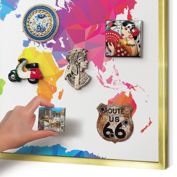 Magneticka tabula na stenu zlatá rama Farebná mapa