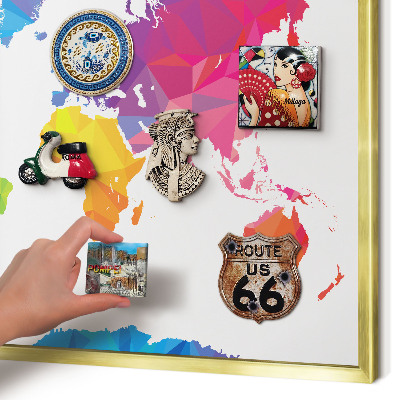 Magneticka tabula na stenu zlatá rama Farebná mapa