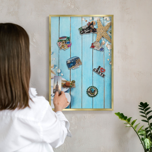 Magneticka tabula na stenu zlatá rama Prázdninový odpočinok