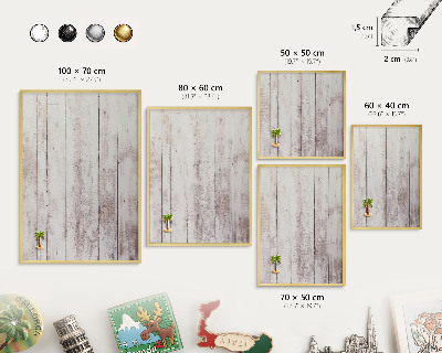 Magneticka tabula na stenu zlatá rama Svetlé drevo