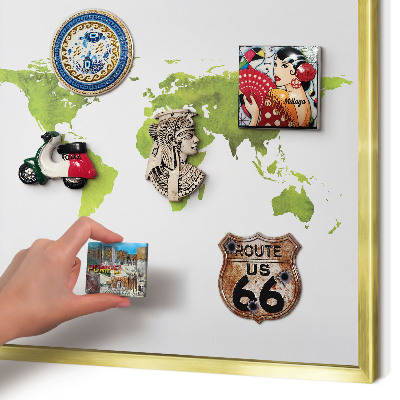 Magneticka tabula na stenu zlatá rama Zelená mapa