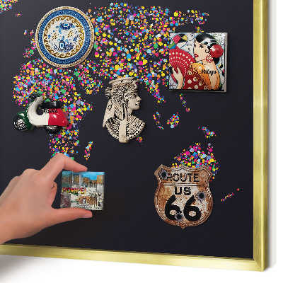 Magneticka tabula na stenu zlatá rama Farebná mapa