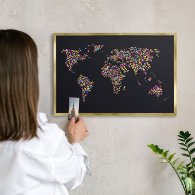 Magneticka tabula na stenu zlatá rama Farebná mapa