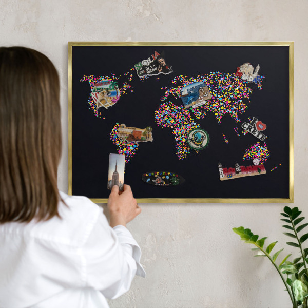 Magneticka tabula na stenu zlatá rama Farebná mapa
