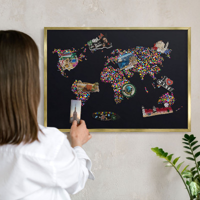Magneticka tabula na stenu zlatá rama Farebná mapa