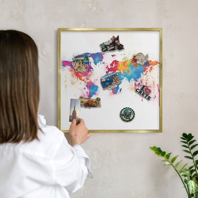Magneticka tabula na stenu zlatá rama Farebná mapa