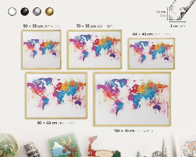 Magneticka tabula na stenu zlatá rama Farebná mapa