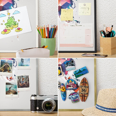 Magneticka tabula na stenu zlatá rama Mapa sveta