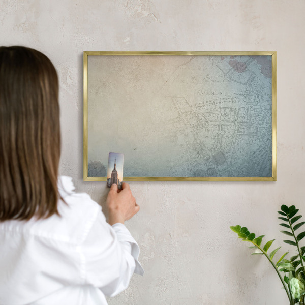 Magneticka tabula na stenu zlatá rama Stará mapa