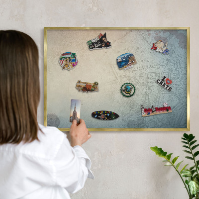 Magneticka tabula na stenu zlatá rama Stará mapa