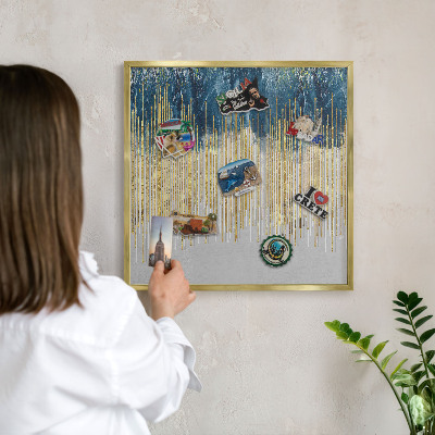 Magneticka tabula na stenu zlatá rama Abstraktný les