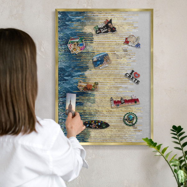 Magneticka tabula na stenu zlatá rama Abstraktný les