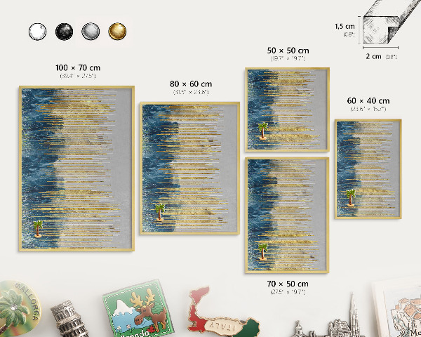 Magneticka tabula na stenu zlatá rama Abstraktný les