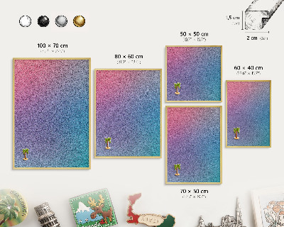 Magneticka tabula na stenu zlatá rama Farebný prechod