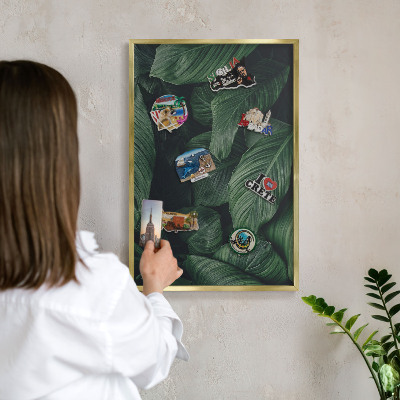 Magneticka tabula na stenu zlatá rama Zeleň prírody