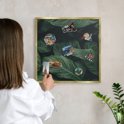 Magneticka tabula na stenu zlatá rama Zeleň prírody