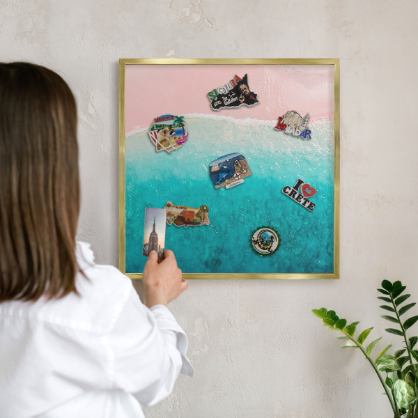 Magneticka tabula na stenu zlatá rama Letný relax