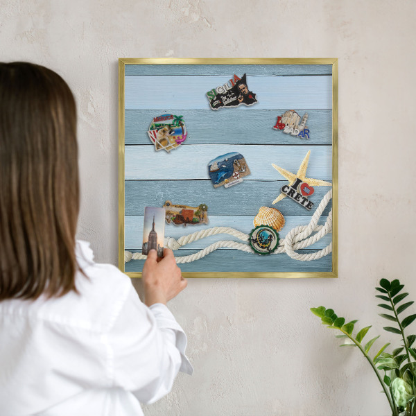 Magneticka tabula na stenu zlatá rama Prímorské podnebie