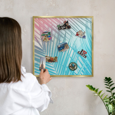 Magneticka tabula na stenu zlatá rama Tropická elegancia