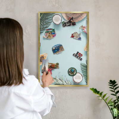 Magneticka tabula na stenu zlatá rama Tropická dovolenka