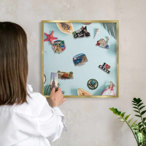 Magneticka tabula na stenu zlatá rama Tropická dovolenka