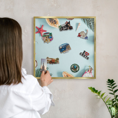 Magneticka tabula na stenu zlatá rama Tropická dovolenka