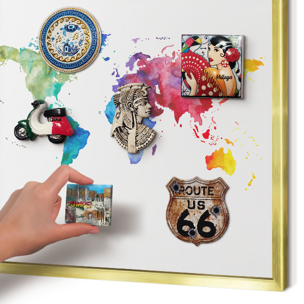 Magneticka tabula na stenu zlatá rama Farebná mapa