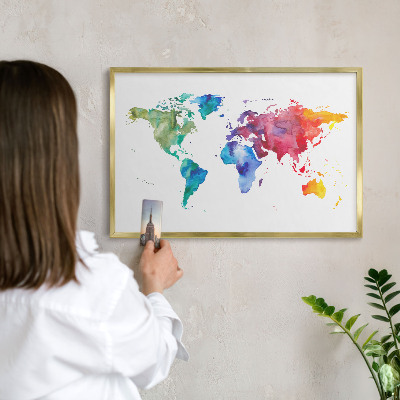 Magneticka tabula na stenu zlatá rama Farebná mapa
