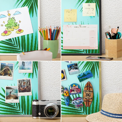 Magneticka tabula na stenu zlatá rama Zelené listy