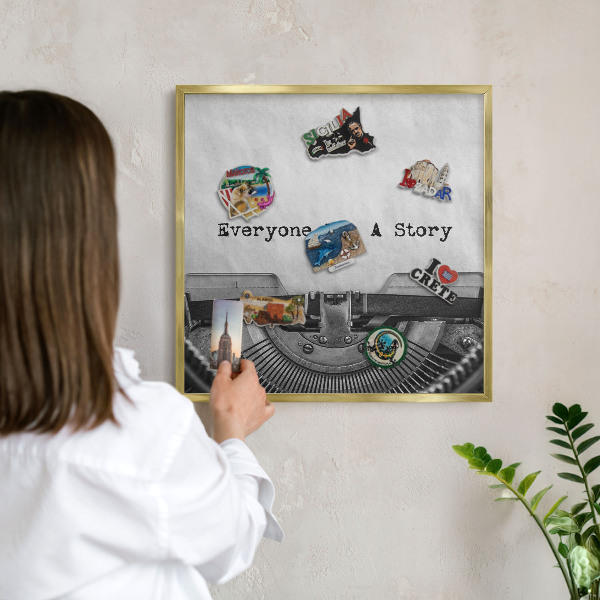 Magneticka tabula na stenu zlatá rama Starožitný stroj