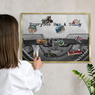 Magneticka tabula na stenu zlatá rama Starožitný stroj