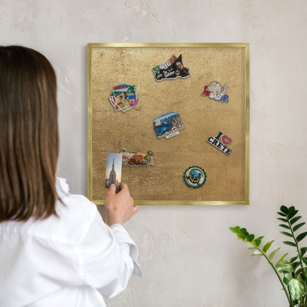 Magneticka tabula na stenu zlatá rama Žltá textúra
