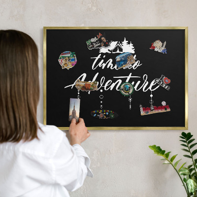 Magneticka tabula na stenu zlatá rama Dobrodružstvo čaká